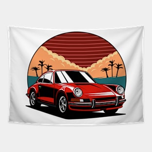 red 912 vintage car Tapestry