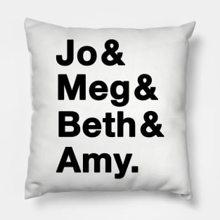 Little Women Ampersand - Black Text Pillow