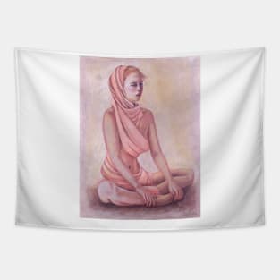 Meditating woman girl, buddhism, zen, yoga Tapestry