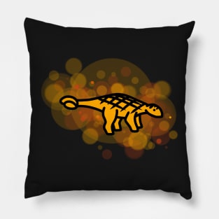 Orange Ankylosaurus Rainbow Dinosaurs Series Pillow