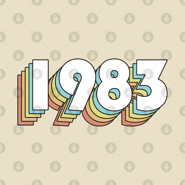 1983 - Retro Rainbow Typography Faded Style by Paxnotods