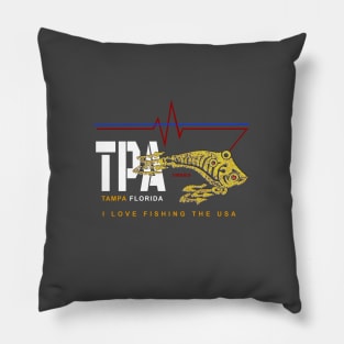 TPA, Tampa FL., i love fishing the USA Pillow