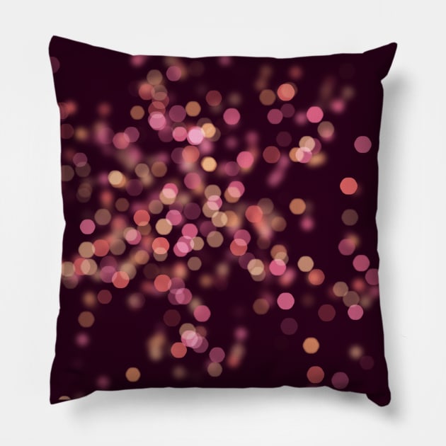 Burgundy Bokeh Pillow by erichristy