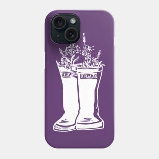 Fireweed White Lineart Rain Boots Phone Case