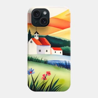 Idyllic Cottage on a Hill Artwork Phone Case