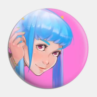 Blue Pigtails Pin