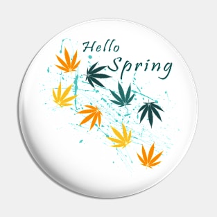 Hello Spring - Springtime Leafy Pattern Pin