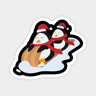 Penguins wearing santa hat Magnet