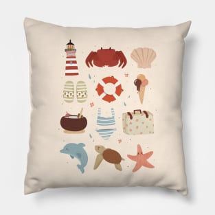 Sea and summer doodles Pillow