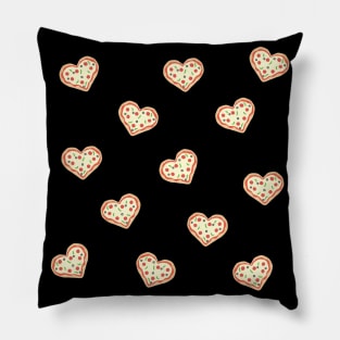 Pizza Heart Pattern Pillow