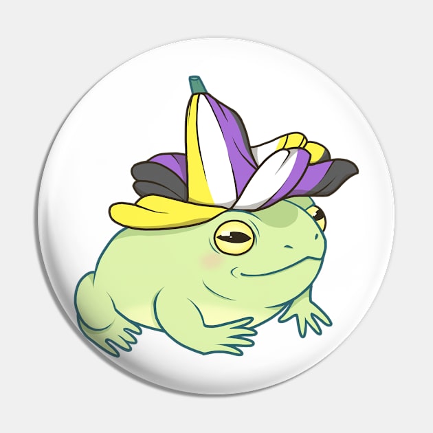 Nonbinary Pride Flower Frog Pin by saltuurn