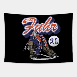 Grant Fuhr Edmonton Retro Script Tapestry