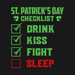 st Patricks day Checklist T-Shirt