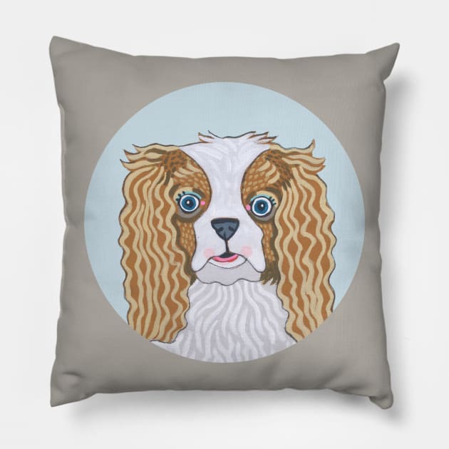 Cute Spaniel Dog Pillow by jenniferdavisart