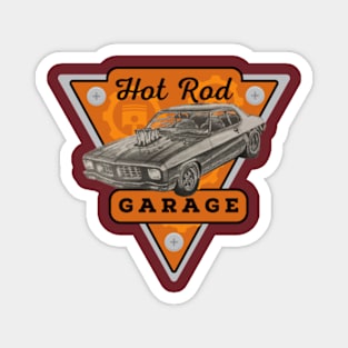 hot rod garage Magnet