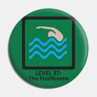 The Backrooms - The PoolRooms - Level 37 - Black Outline Version Pin