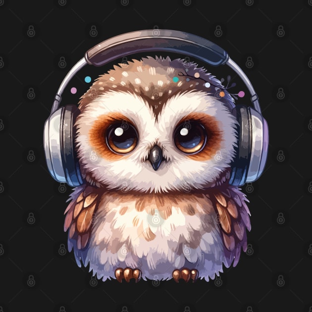 Melodic Wisdom - Owl Music Lover by ArtworksByKris