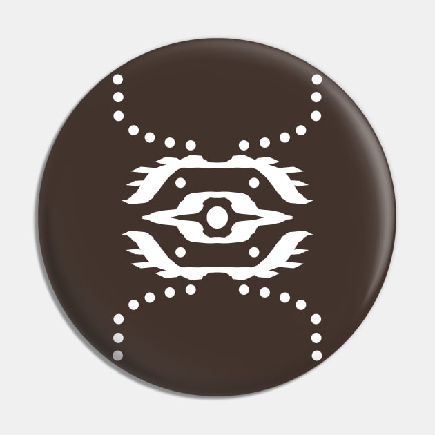 Tribal White Eye Pin by Zeroeroroo