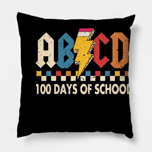 Boys Girls Teachers Rock 100 Days Of School ABCD 100th Day Pillow