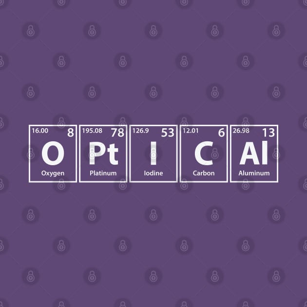 Optical (O-Pt-I-C-Al) Periodic Elements Spelling by cerebrands