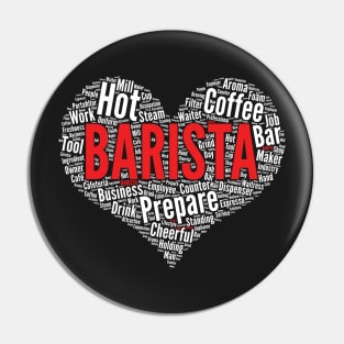 Barista Heart Shape Word Cloud Coffee Bar Espresso product Pin