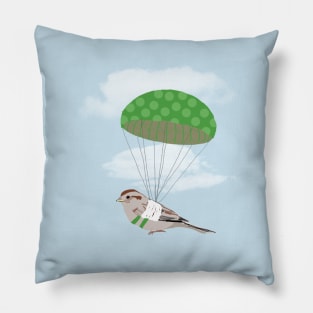 Bird with Broken Wing Parachuting Pillow