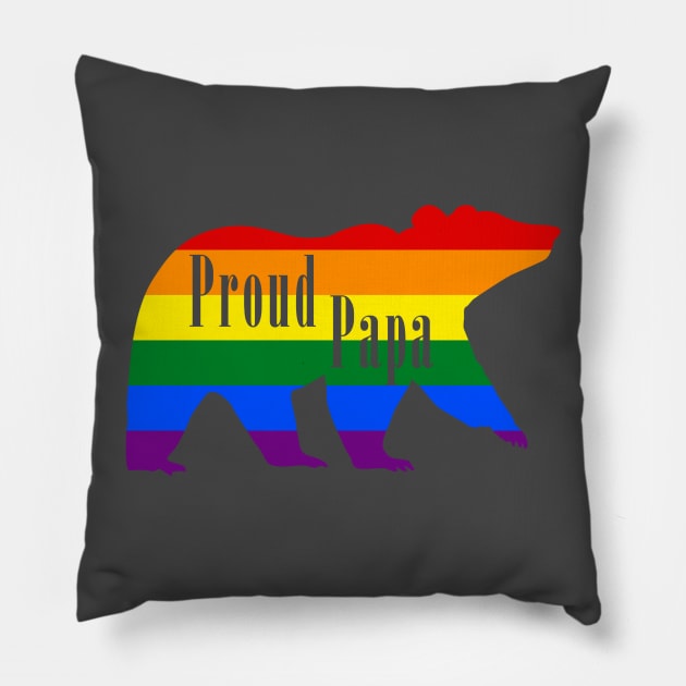 lgbtq Proud papa bear pride fathers day t-shirt Pillow by TracyMichelle