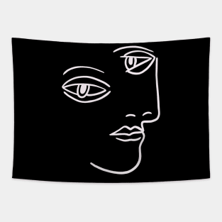 Minimal Face Painting Tapestry