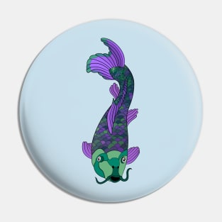 Green and Purple Koi Fish Pin