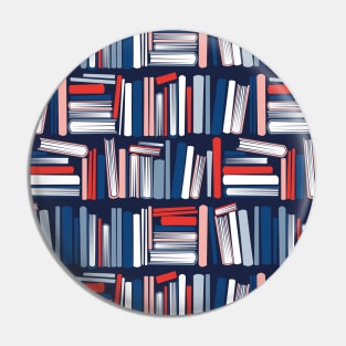 Colourful books // oxford navy blue bookshelf background neon red flesh coral white classic and pastel blue books Pin