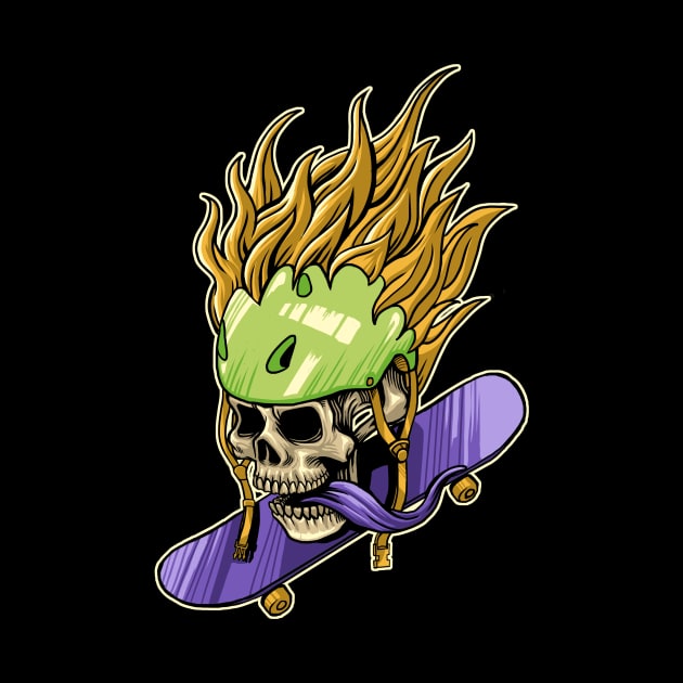 fire skull skate by akmalzone