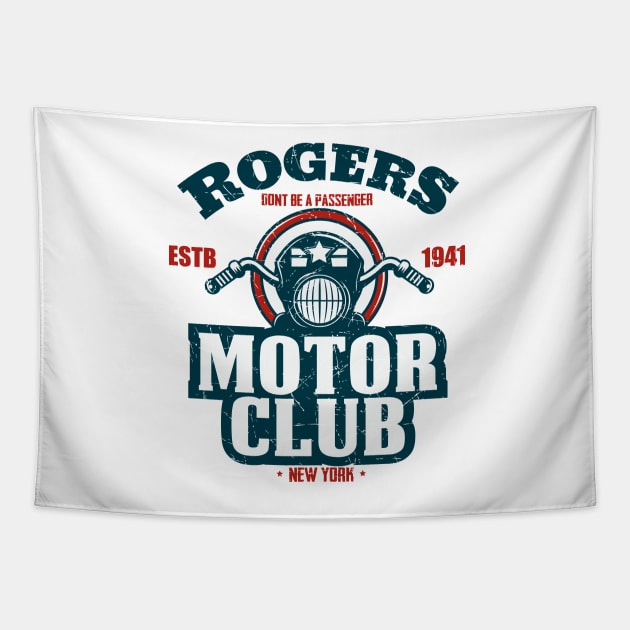 Rogers motor club Tapestry by Piercek25