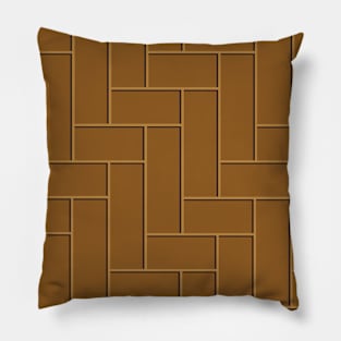 Geometric Tiles in Dark Tan Pillow