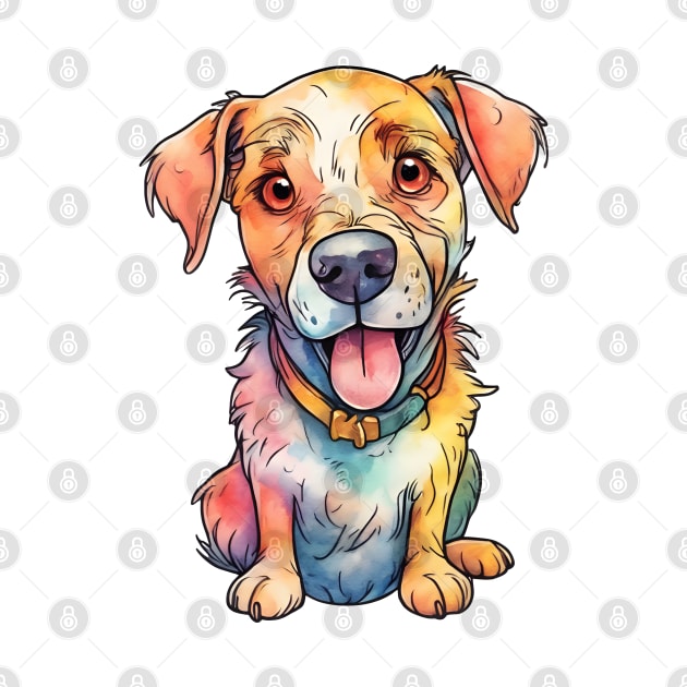 Adorable watercolor puppy by IrinaGuArt