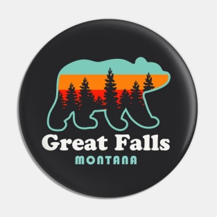 Great Falls Montana Bear Retro Vintage Pin