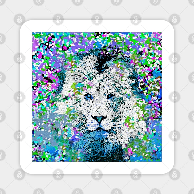 Lion Oil Painting Magnet by Overthetopsm