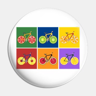 Fruit Wheels Tiled Pattern For The Love Of Cycling Pin