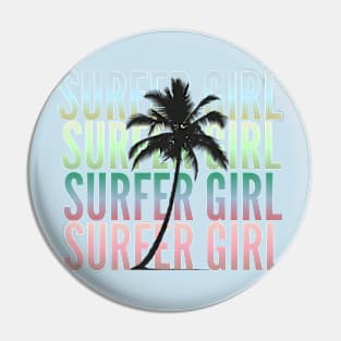 Surfer girl t-shirt Pin