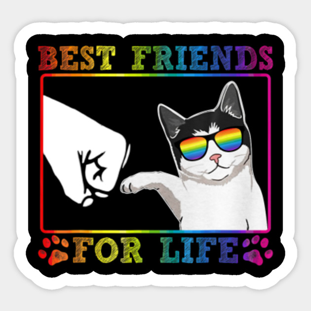 Lgbt Cat Best Friends For Life Lgbt Pride Month 2020 Sticker