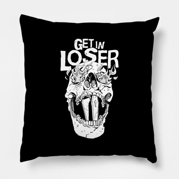 get in loser coffin soft grunge gothic goth aesthetic Pillow by A Comic Wizard