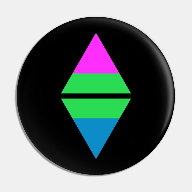 #nerfingwithpride Auxiliary Logo - Polysexual Pride Flag Pin by hollowaydesigns