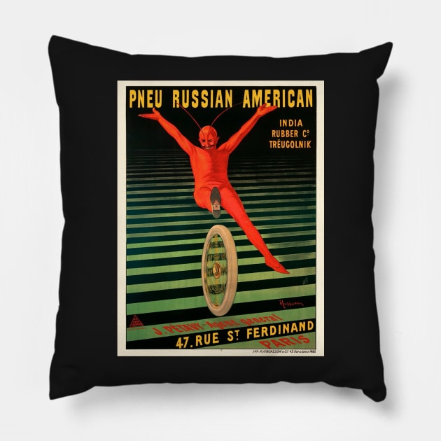 Russian American Tire (1906) Pillow by Donkeh23