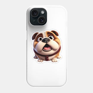 British Bulldog wearing a tie Phone Case