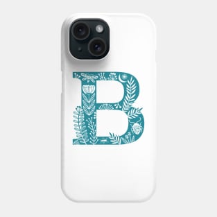 Letter B bright teal Phone Case