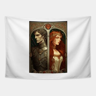 Lancelot and Guinevere - Art Nouveau Tapestry
