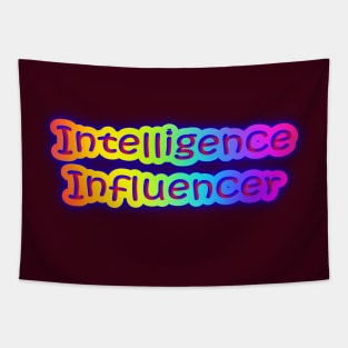 Intelligence Influencer Neon Retro Rainbow Tapestry