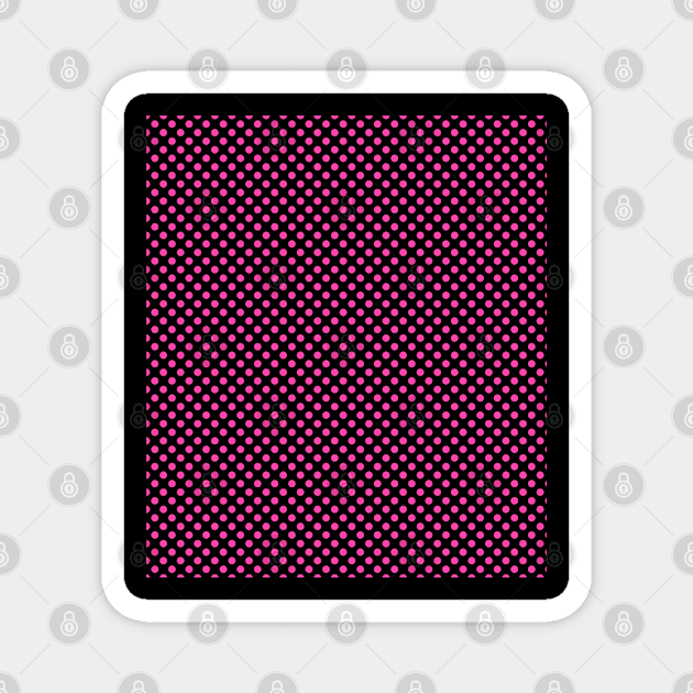 Pink polka dots on black background seamless pattern design Magnet by dmerchworld