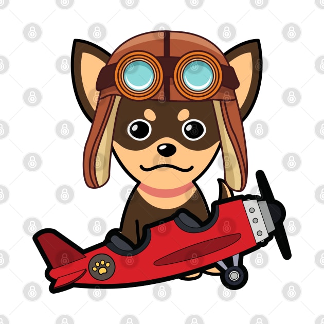 Cute Small dog is in a vintage airplane by Pet Station