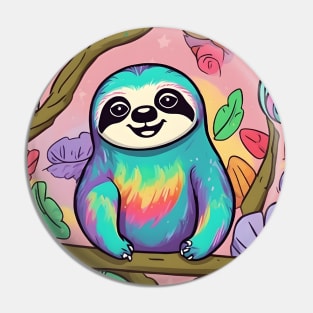 rainbow sloth Pin