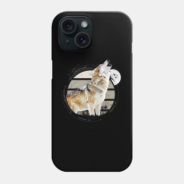 Howling Wolf During Full Moon Phone Case by origato